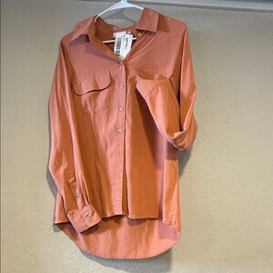 Coral Button-Up Shirt